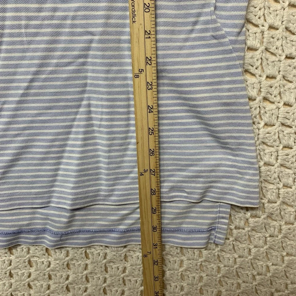 Polo Golf‎ Ralph Lauren Shirt Men's L Blue White Striped 100%Pima Cotton Polo
